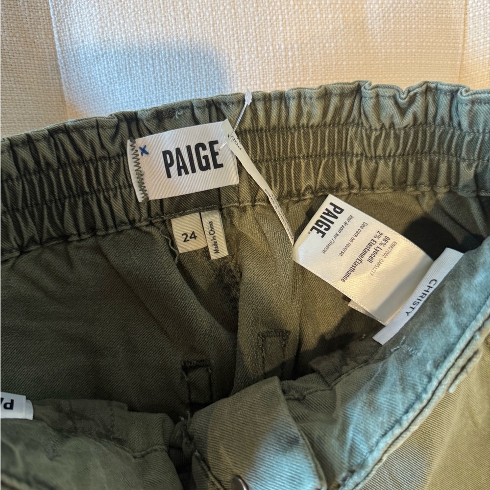 PAIGE Women's Olive Straight Leg Pants
